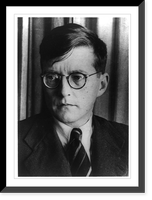 Dmitry Dmitriyevich Shostakovich, composer of 1941 7th Symphony about German siege of Leningrad, head-and-shoulders portrait, facing slightly left, Antique Print