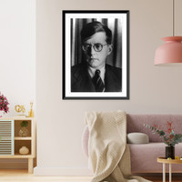 Dmitry Dmitriyevich Shostakovich, composer of 1941 7th Symphony about German siege of Leningrad, head-and-shoulders portrait, facing slightly left, Antique Print