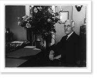 Mellon spends birthday at desk in Treasury.Underwood & Underwood, Washington. Classic, Antique Print