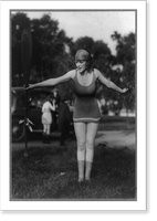 Historic Framed Print, [Mack Sennett girl in bathing suit holding up oar],  17-7/8" x 21-7/8"