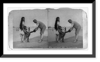 Man, woman, and girl in foreground on beach, with man holding girl's foot, Vintage Poster