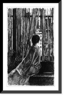 Historic Framed Print, [Marie at the window],  17-7/8" x 21-7/8"