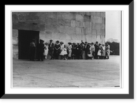 Crowd waiting to go up in Washington Monument, Washington, D.C, Historic Reproduction