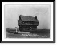 Historic Framed Print, Period blockhouse, Saratoga battlefield.G. Slingerland.,  17-7/8" x 21-7/8"