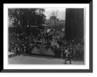 Historic Framed Print, [Review stand and crowd watching parade in Albany, N.Y.],  17-7/8" x 21-7/8"