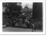 Historic Framed Print, [Review stand and crowd watching parade in Albany, N.Y.],  17-7/8" x 21-7/8"