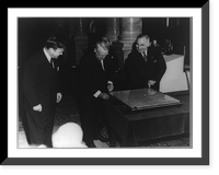Librarian of Congress Luther H. Evans, Chief Justice Fred M. Vinson, and President Harry Truman at Constitution Day ceremony in the Library of Congress, Antique Poster