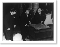 Librarian of Congress Luther H. Evans, Chief Justice Fred M. Vinson, and President Harry Truman at Constitution Day ceremony in the Library of Congress, Antique Poster