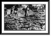 Historic Framed Print, An Illustration of German atrocities. burial of Poles who had been executed by the Germans,  17-7/8" x 21-7/8"