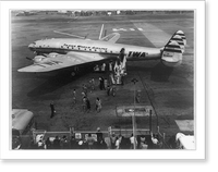 Passengers boarding a Trans World Airline Constellation, Antique Poster