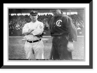 Historic Framed Print, [Baseball players John J. McGraw of N.Y. and Frank Chance of Chicago National League baseball, standing beside each other on baseball field],  17-7/8" x 21-7/8"
