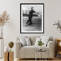 Clark Griffith, manager of Cincinnati National League baseball team, throwing ball, Historic Reproduction