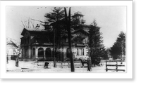 Dodge house at 30th & Q Street, N.W., Washington, D.C., after snow, Antique Print