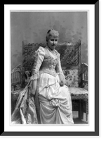 Historic Framed Print, [May Wright Sewall, three-quarter length portrait, seated, facing slightly right],  17-7/8" x 21-7/8"