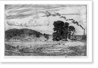 Historic Framed Print, [Danbury Hills from Bethel, Conn.],  17-7/8" x 21-7/8"
