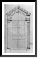 Key Mansion (Washington, D.C.). Door. Elevation and section, details, and profiles of pediment and bases Classic, Historic Print