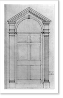 Key Mansion (Washington, D.C.). Door. Elevation and section, details, and profiles of pediment and bases Classic, Historic Print