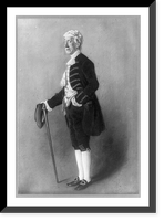 William Davidge as Sir Anthony Absolute in The Rivals, full-length portrait, standing, facing left, holding hat and walking stick, Antique Poster