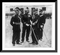 Capt. Alfred Dreyfus, full-length portrait, standing, facing left, with three other French military officers, all in uniform Classic, Vintage Poster