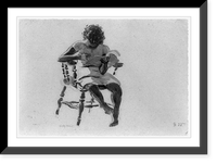 Young black girl seated, reading a book, Barbados.Golde White, Antique Print