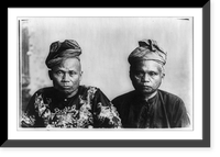Head-and-shoulders portrait of two Mohammedan datto men, Philippine Islands, Historic Print
