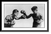 Fly weight boxing champion of the world, Pancho Villa, on the left, boxing with Flores, Philippine Islands, Historic Print