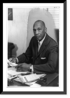 Historic Framed Print, [Robert N.C. Nix, congressman from Pennsylvania, half-length portrait, seated at desk, facing left].Harris & Ewing.,  17-7/8" x 21-7/8"
