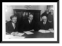 C.C. Dill, Dem. of Wash; Owen Young, Chairman of the R.C.A. and General Electric Co.; and Sen. James Couzens, Rep. of Mich., at hearing of the Senate Interstate Commerce Committee on radio law An
