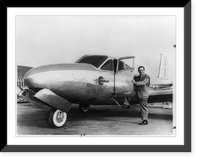 Donald W. Douglas, President of Douglas Aircraft Company, Inc., stepping onto a five-place Douglas Cloudster airplane at the company's Santa Monica plant, Vintage Poster