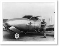 Donald W. Douglas, President of Douglas Aircraft Company, Inc., stepping onto a five-place Douglas Cloudster airplane at the company's Santa Monica plant, Vintage Poster