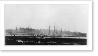 Pontoon Bridge across James River at Powhatan Point on which Army of Potomac crossed, June 1864, Vintage Poster