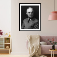 Historic Framed Print, [Harry S. Truman, head-and-shoulders portrait, facing right],  17-7/8" x 21-7/8"