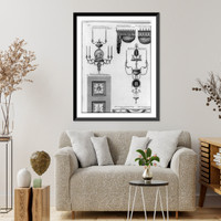 Some of the parts at large of the finishing and furniture of the Earl of Derby's house in Grosvenor Square, London, England.B. Pastorini, incidit ; Rt. Adam, architect, Vintage Print