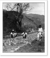 Historic Framed Print, Igorots building a road on a mountain in the wilderness, Luzon, Philippine Islands,  17-7/8" x 21-7/8"
