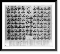 Historic Framed Print, Union army and naval officers,  17-7/8" x 21-7/8"
