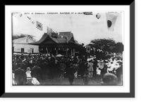 Historic Framed Print, Japs in Honolulu cheering emperor at a celebration,  17-7/8" x 21-7/8"