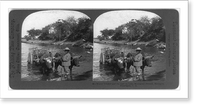 Historic Framed Print, Water vender [sic] and ox cart on Lake Managua's Strand, Managua, Nicaragua, C. A.,  17-7/8" x 21-7/8"