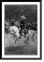 Gentleman rider on the Plaza del Paseo.by Frederic Remington, Historic Print