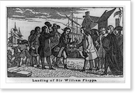 Historic Framed Print, Landing of Sir William Phipps.[by] A.A.,  17-7/8" x 21-7/8"