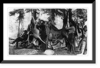 Historic Framed Print, Skinning the deer,  17-7/8" x 21-7/8"
