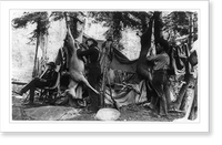 Historic Framed Print, Skinning the deer,  17-7/8" x 21-7/8"