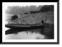 Historic Framed Print, Fishing from canoe. Hupa,  17-7/8" x 21-7/8"