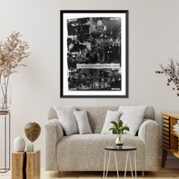 Composite of six photos of people making food purchases at shops in six Russian cities, including Moscow and Kiev, Historic Reproduction