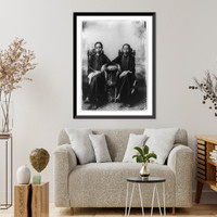 Two women posed, seated, Saigon, South Vietnam Classic, Antique Print