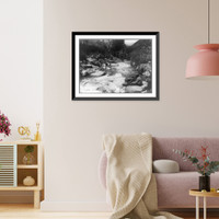 Two men fishing in creek in Ontario, California(?), Antique Wall Art
