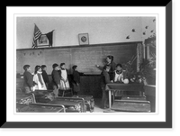 Elementary school class of Indian students with botanical specimens at United States Indian School, Carlisle, Pennsylvania, Vintage Print