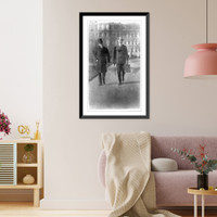 Secretary John Hay walking with his son, Vintage Wall Art