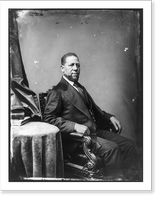 Hiram Rhoades Revels, Afro-American senator, three-quarter length portrait, seated by small table, facing right, Historic Reproduction