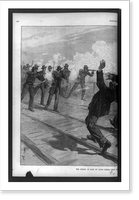 The strike at East St. Louis. firing into the crowd.drawn by T. de Thulstrup. Classic, Vintage Wall Art