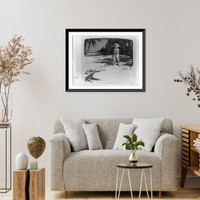 Historic Framed Print, [Child on beach].Steele.,  17-7/8" x 21-7/8"